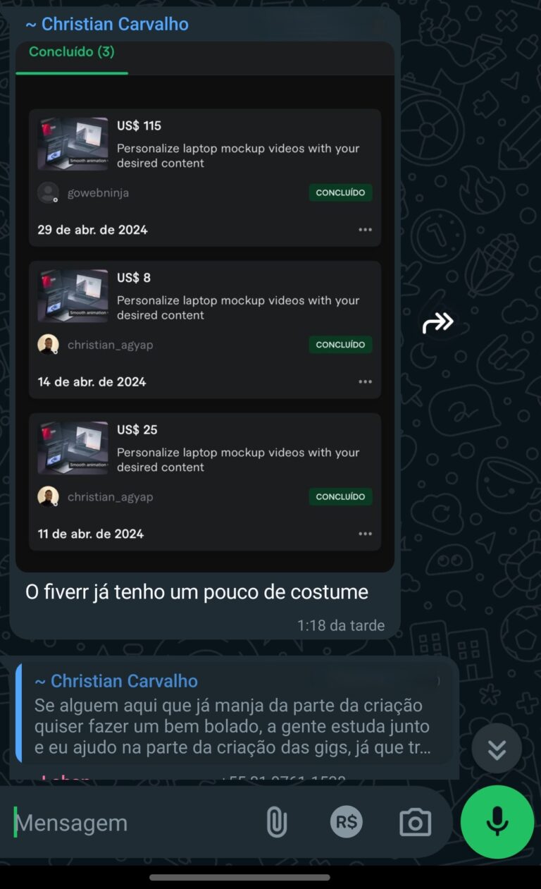 Aluno que já fez várias vendas nas plataformas mostradas no método